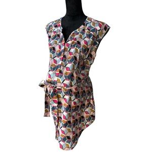 Motherhood Multicolor Geometric tunic Long Shirt Size Medium NWT